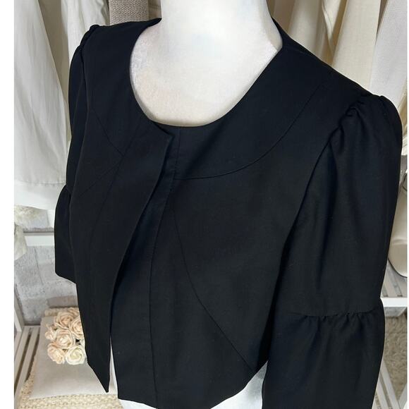 The Limited Women's Size S Black Button Neck Flare Sleeve Crop Jacket #0563 - Picture 4 of 12